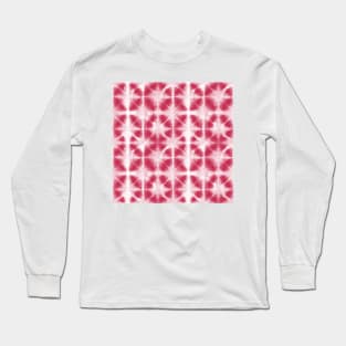 Shibori Itajime viva magenta and white Long Sleeve T-Shirt